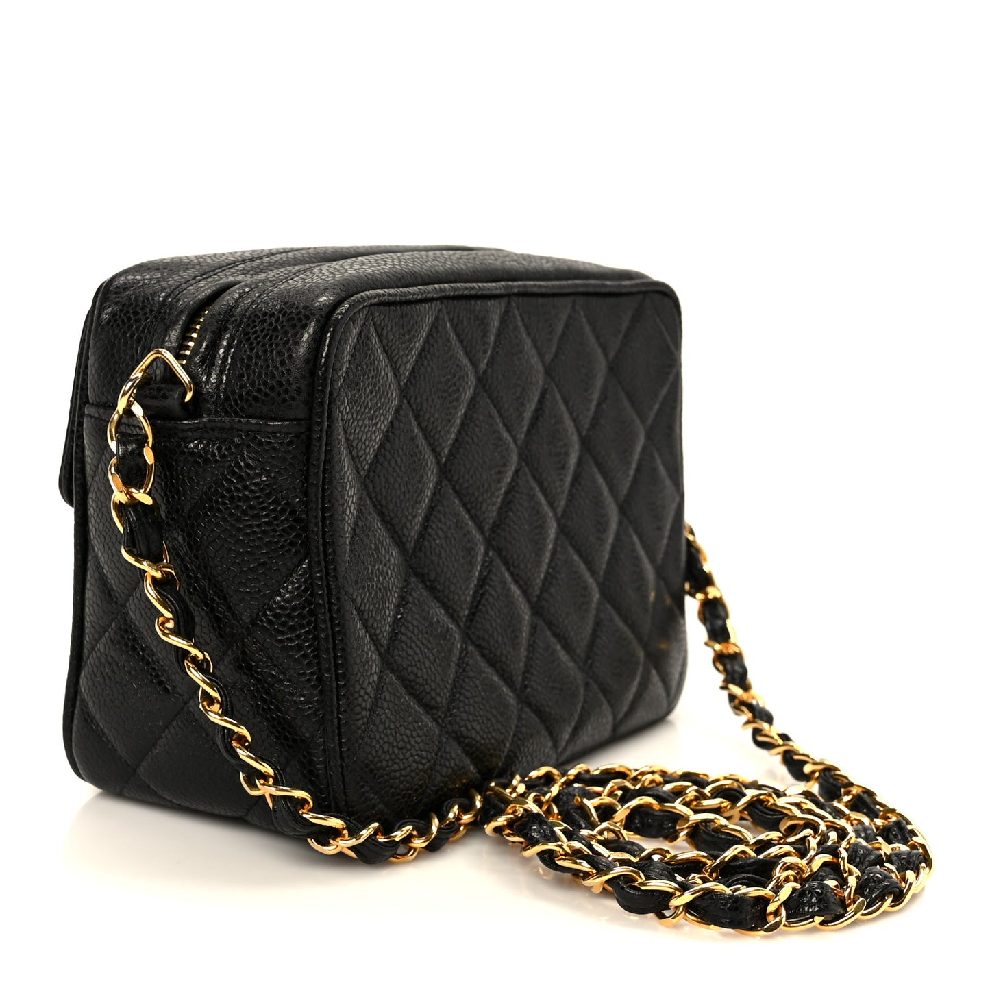 Caviar Quilted Camera Case Black