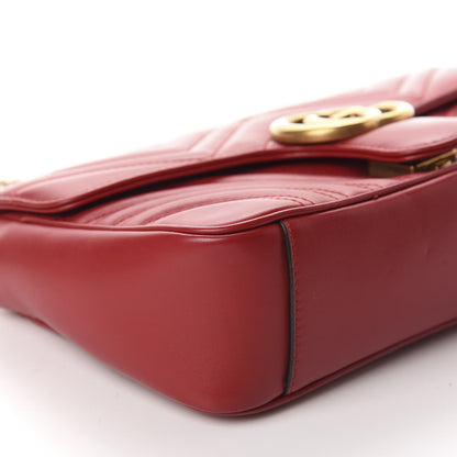 Gucci Calfskin Matelasse Small GG Marmont Shoulder Bag Hibiscus Red 6 of 10