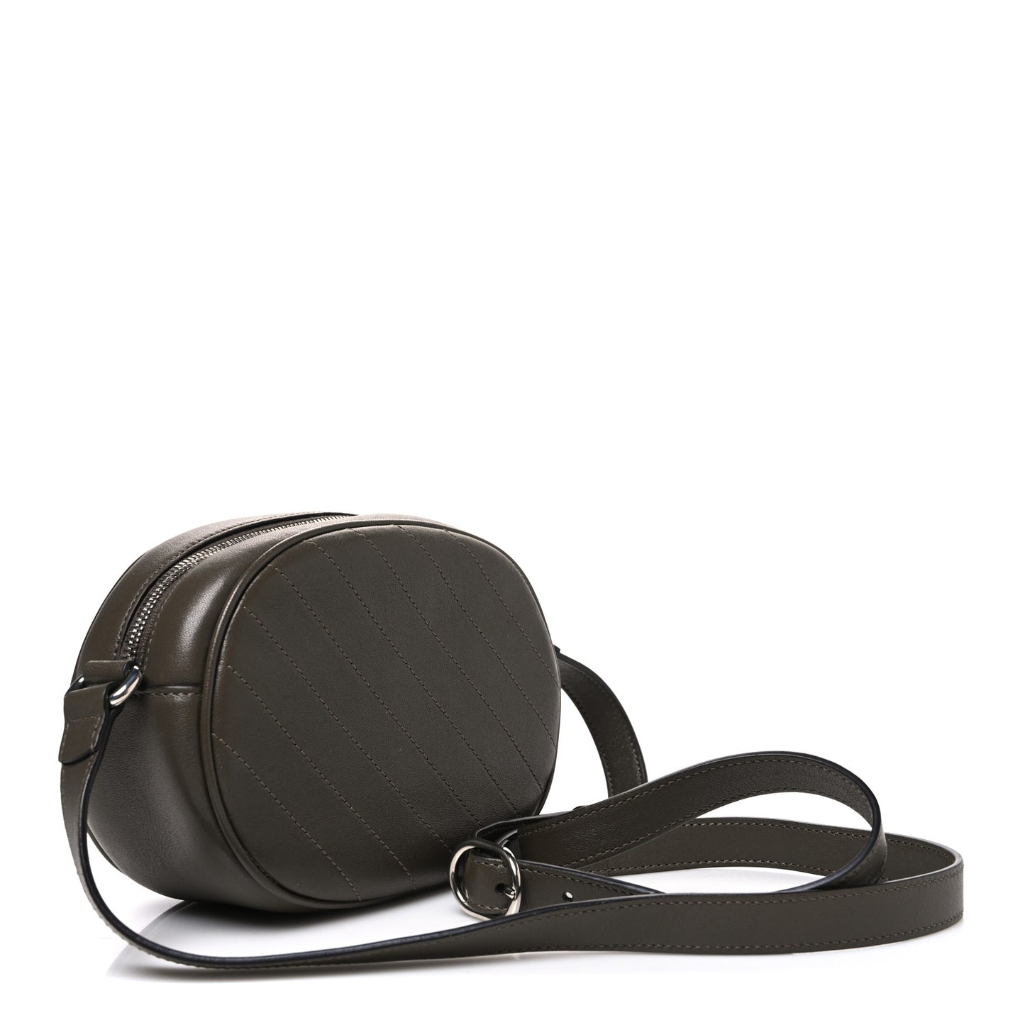 Sakai Be Green Calfskin Diagonal Stitched Mini Blondie Shoulder Bag Craclet Brown