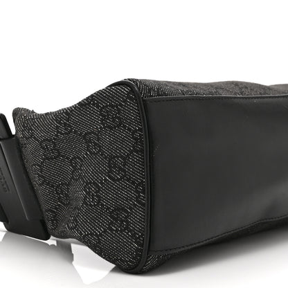 Gucci Denim Monogram GG Signature Shoulder Bag Black 9 of 10