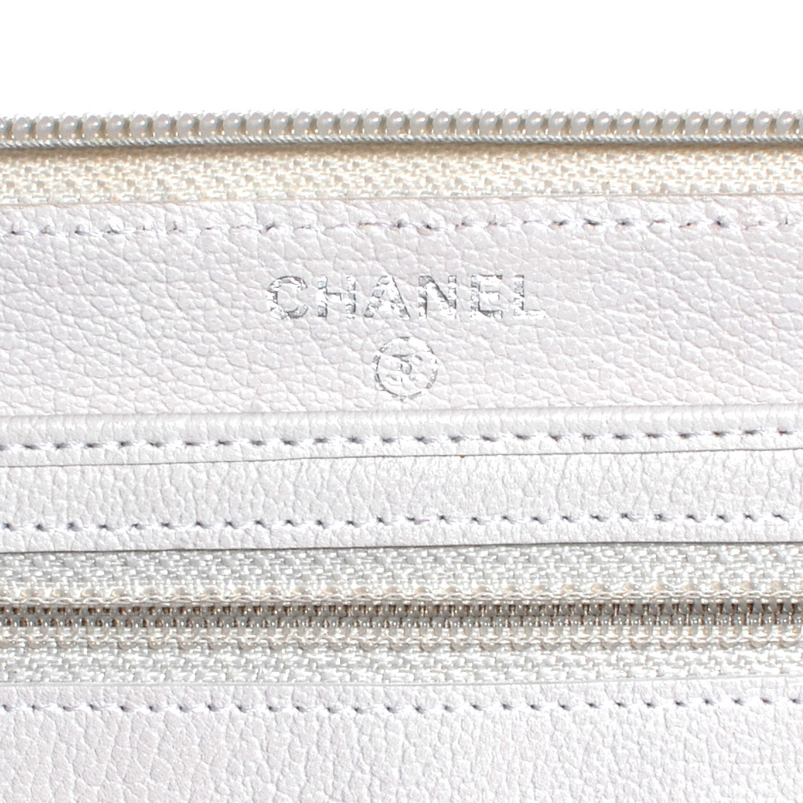 Chanel Leather CC Camellia Zip Organizer Wallet Off White 3 of 11