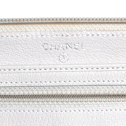 Chanel Leather CC Camellia Zip Organizer Wallet Off White 3 of 11