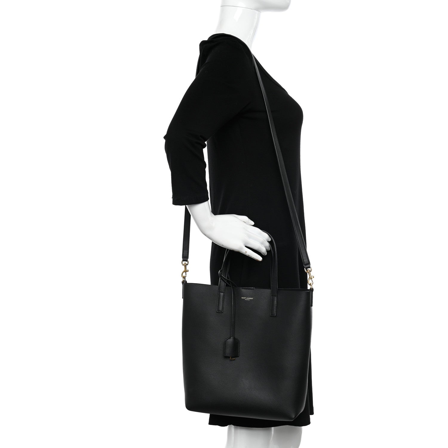 Saint Laurent Calfskin Toy Shopping Tote Black 2 of 8