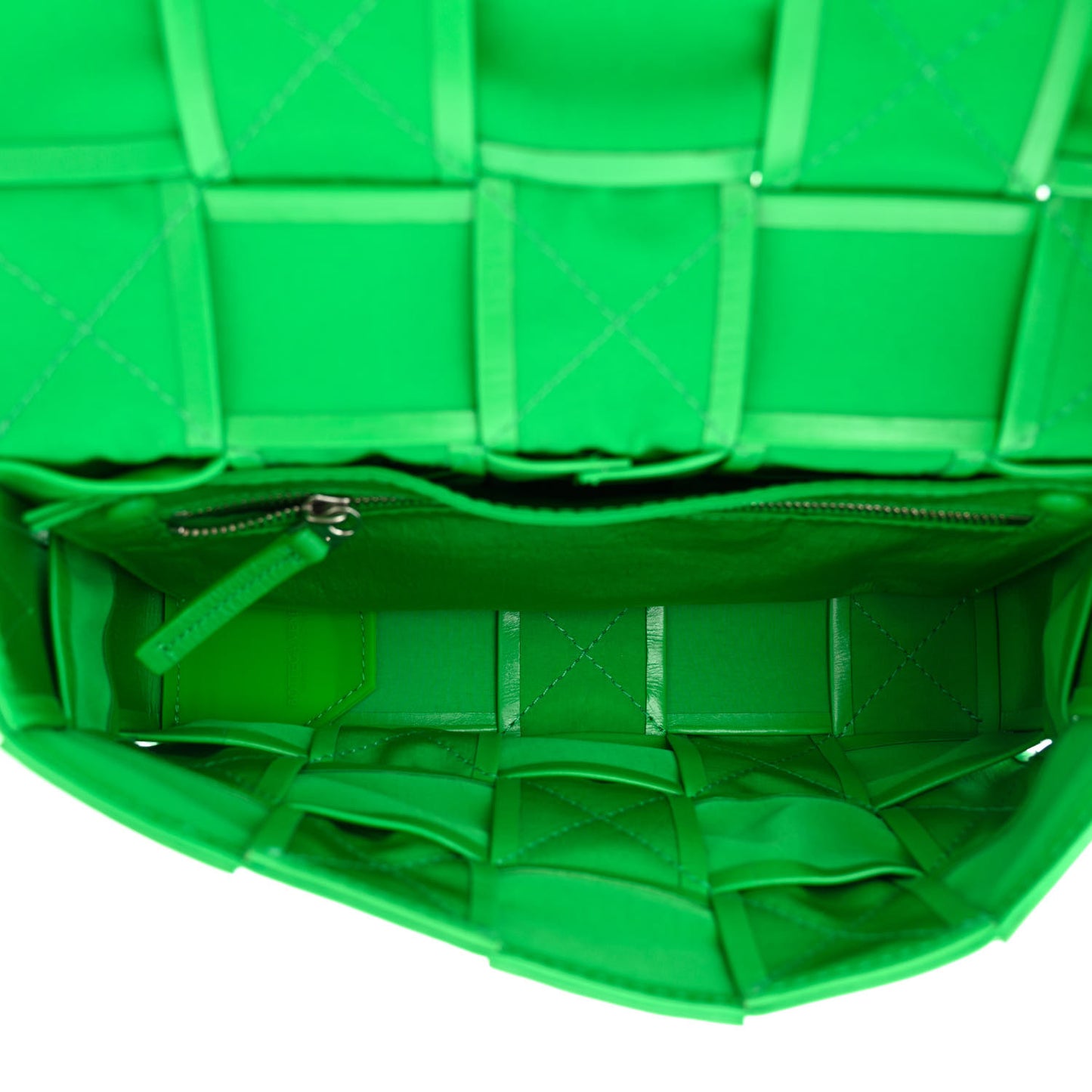 Paper Calfskin Maxi Intreccio Cassette Crossbody Bag Grass