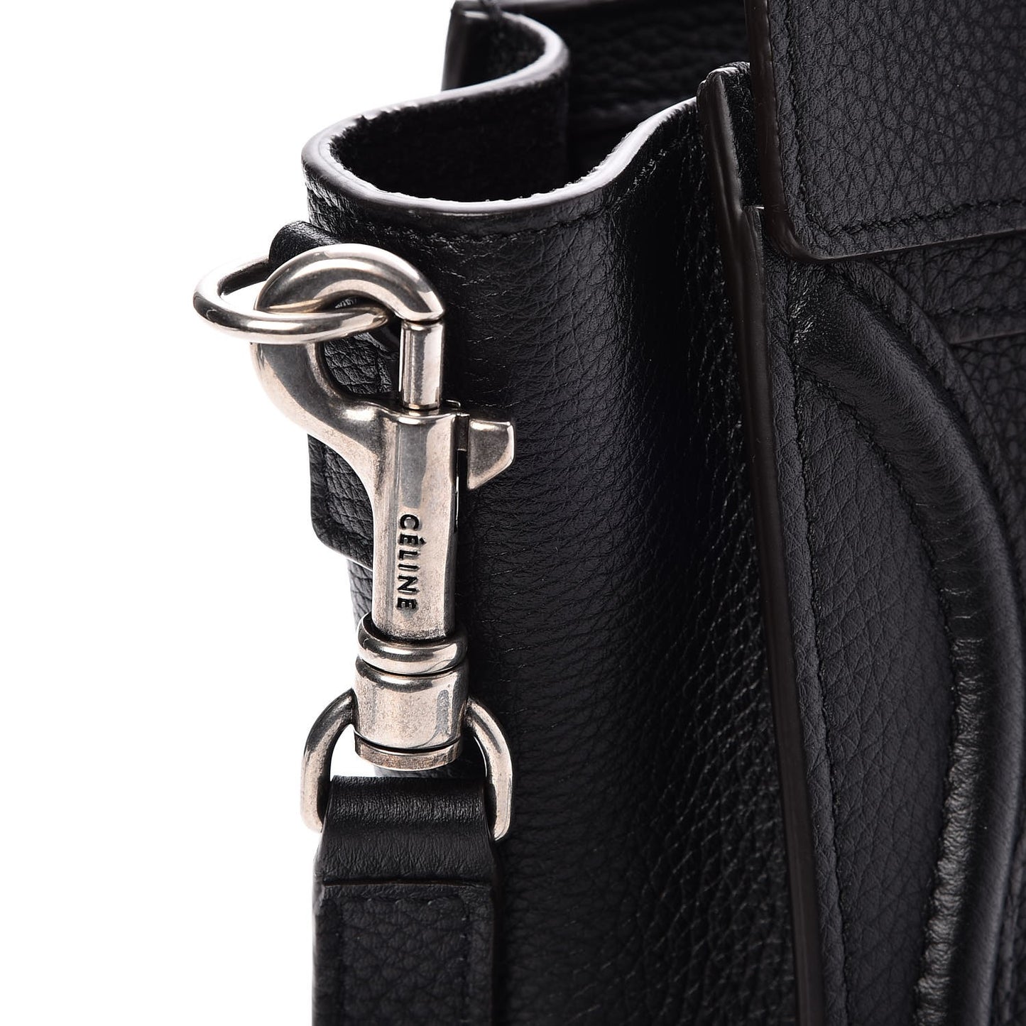 Drummed Calfskin Nano Luggage Black