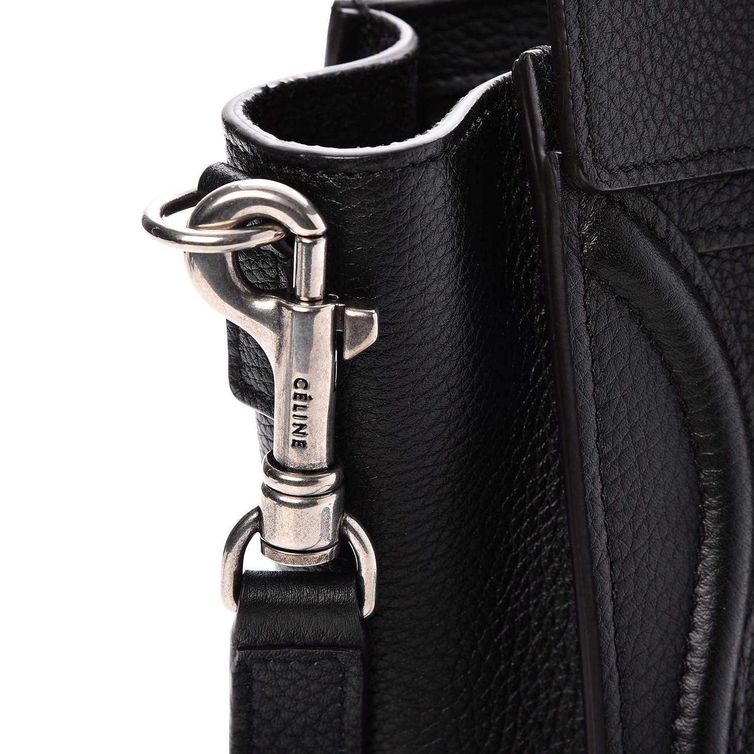 Celine Drummed Calfskin Nano Luggage Black 8 of 8