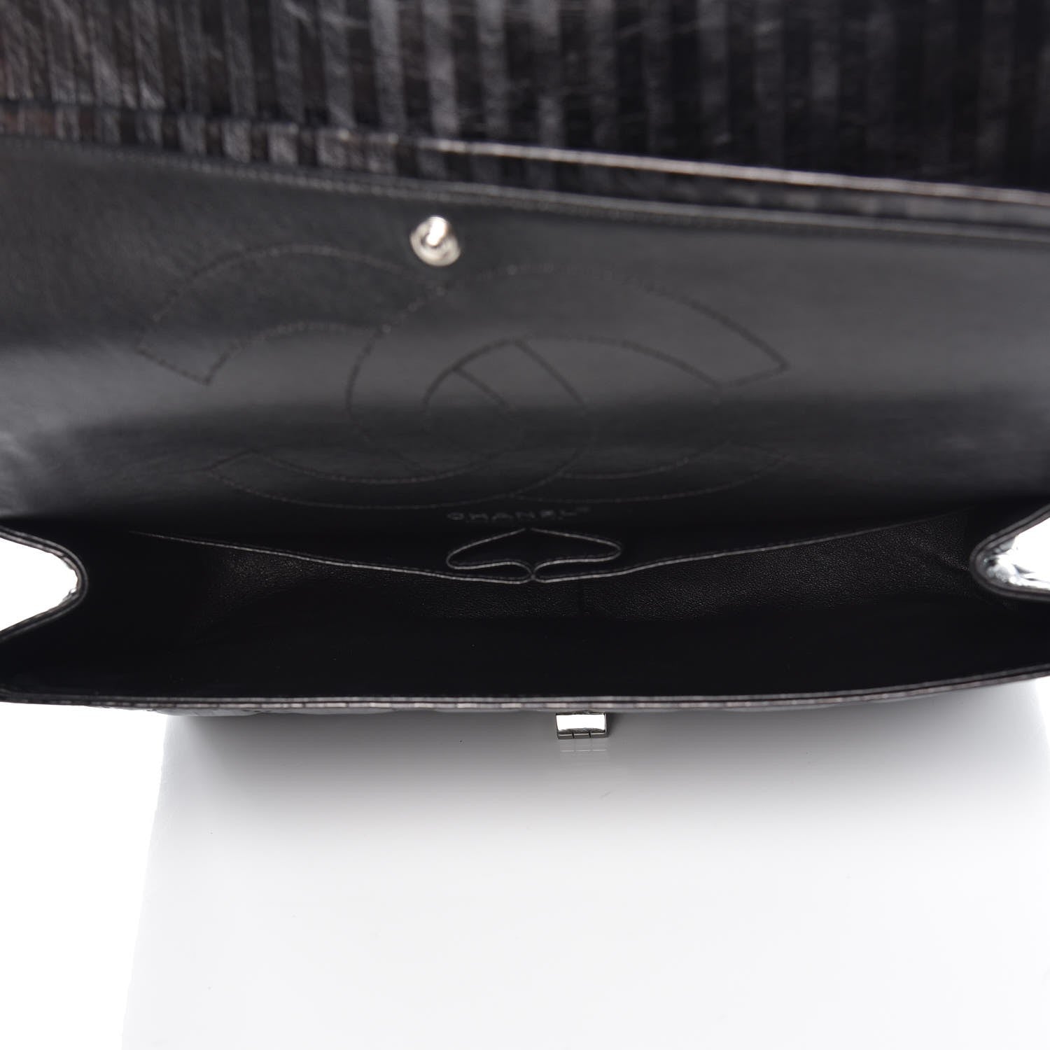 Chanel Metallic Calfskin Striped 2.55 Reissue 227 Flap Black 5 of 8