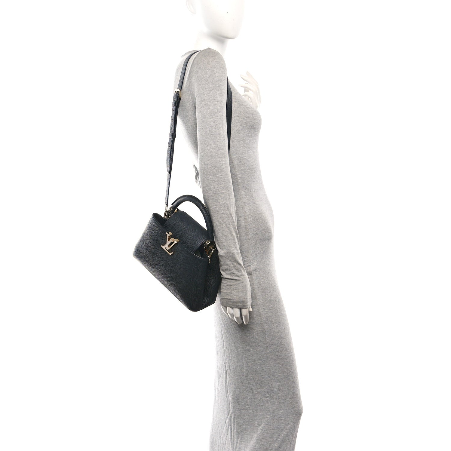 Louis Vuitton Taurillon Mother of Pearl Capucines BB Black 2 of 9