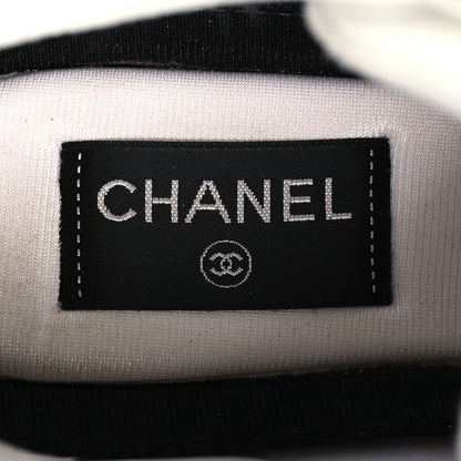 Chanel Suede Calfskin Fabric CC Sneakers 40 White 7 of 11