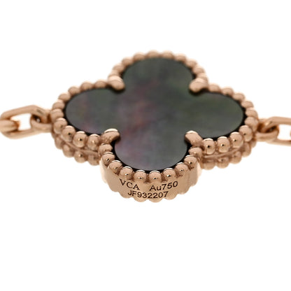 Van Cleef & Arpels 18K Rose Gold Diamond Gray Mother of Pearl 5 Motifs Vintage Alhambra Bracelet 3 of 5