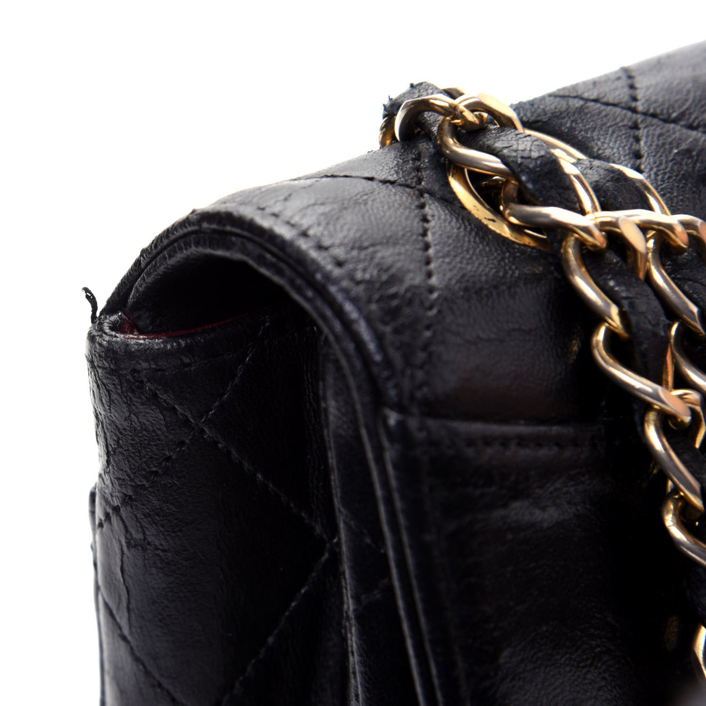 Lambskin Quilted Medium Single Flap Black