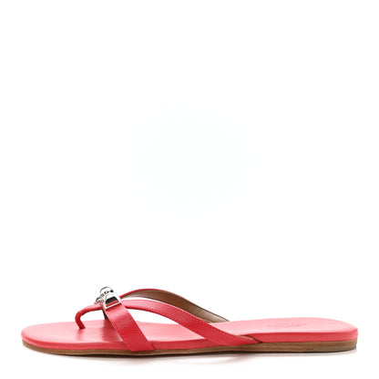 Hermes Epsom Corfou Sandals 36.5 Rouge 1 of 6