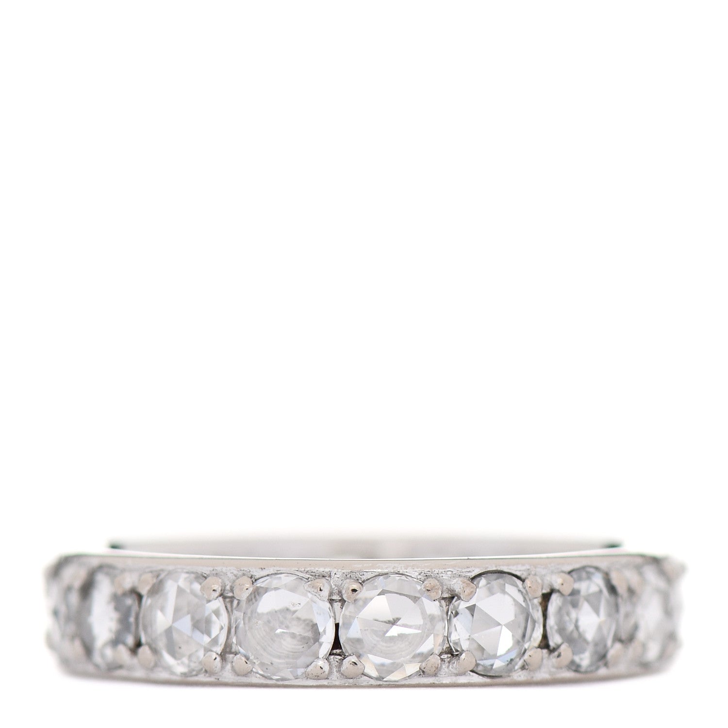 Tiffany 18K White Gold Diamond Metro Rose Cut Eternity Band Ring 48 4.5 3 of 6