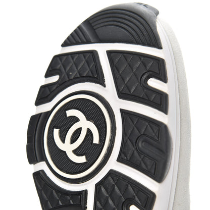 Chanel Nylon Calfskin Suede CC Womens Sneakers 37 White Orange 13 of 15