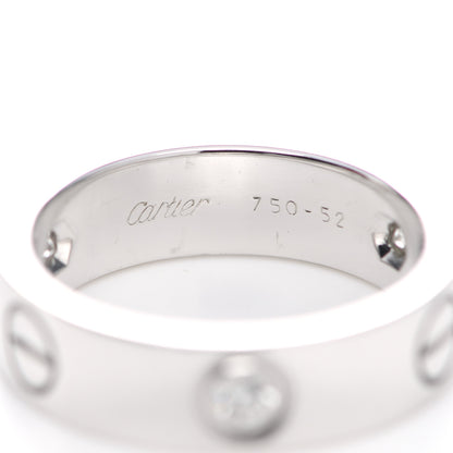 Cartier 18K White Gold 3 Diamond 5.5mm LOVE Ring 52 6 4 of 6