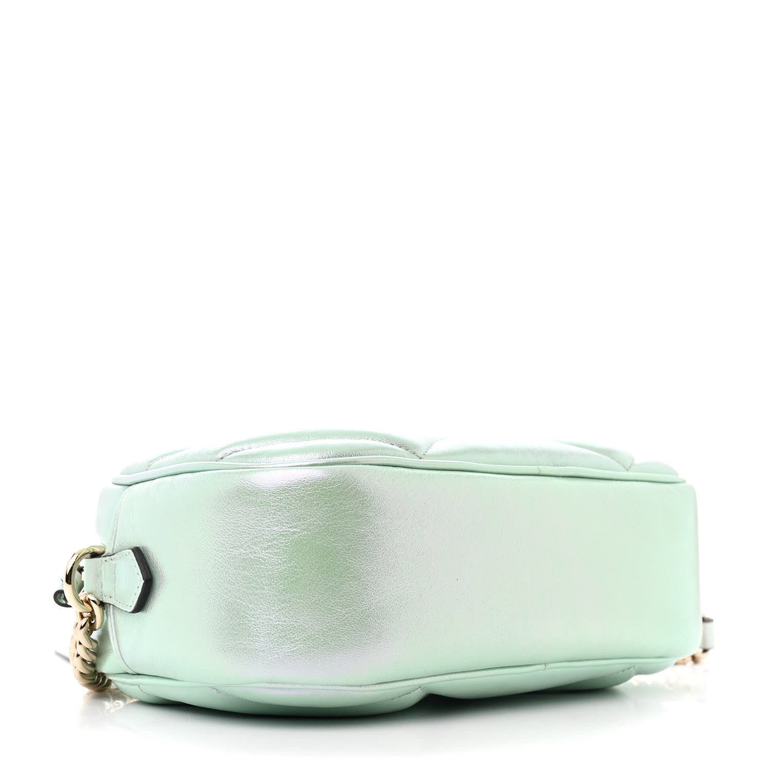 Gucci Iridescent Nappa Chevron Matelasse Small GG Marmont Chain Shoulder Bag Iridescent Salvy Green 4 of 10