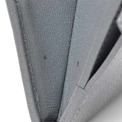 Balenciaga Chevre Gold Metallic Edge Hardware Continental Flap Wallet Bleu Acier 8 of 15