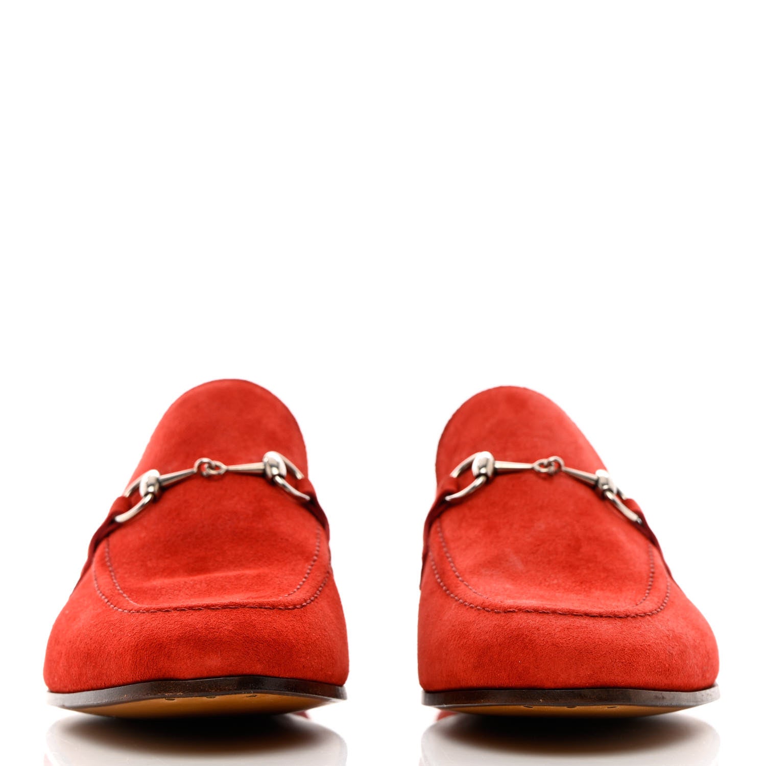 Gucci Suede Womens Jordaan Loafers 39 Red 2 of 17