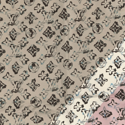 Louis Vuitton Silk Monogram Square Square Scarf 70 Light Pink Beige 2 of 3