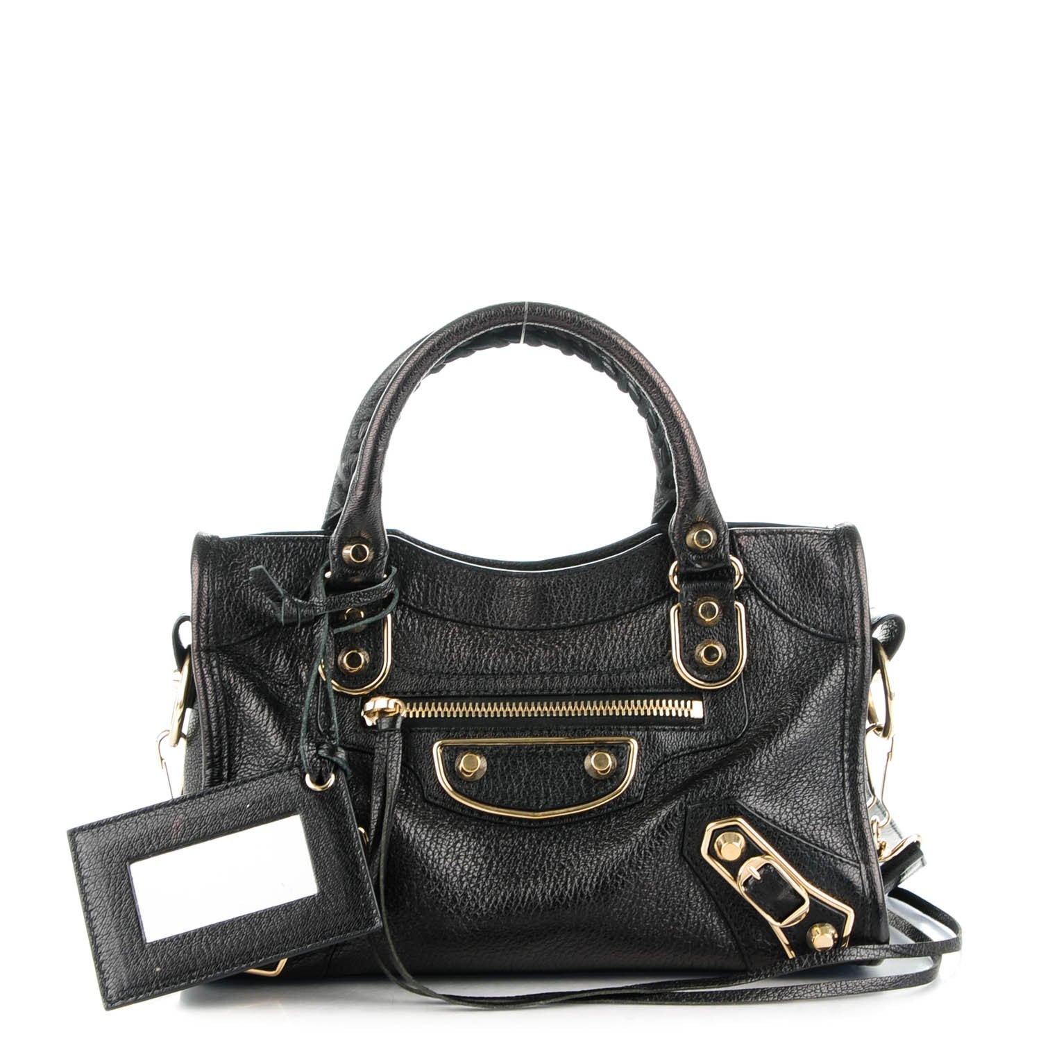 Balenciaga Chevre Gold Metallic Edge Hardware Mini City Black 1 of 7