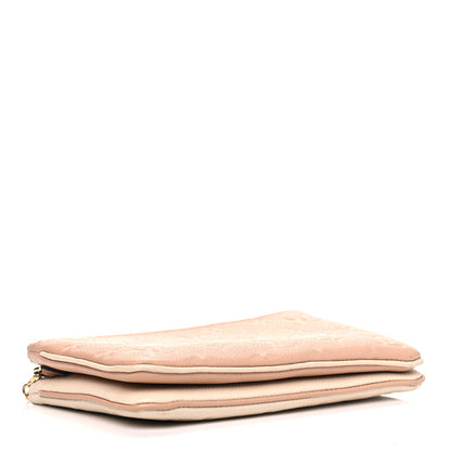 Louis Vuitton Empreinte Double Zip Pochette Beige Rose Creme 3 of 9
