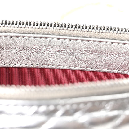 Chanel Metallic Lambskin Calfskin Quilted Small Gabrielle Clutch With Chain Silver 7 of 11
