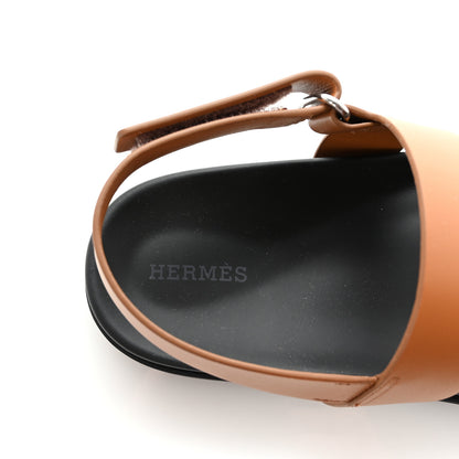 Hermes Calfskin Womens Genius Sandals 37 Naturel 9 of 10