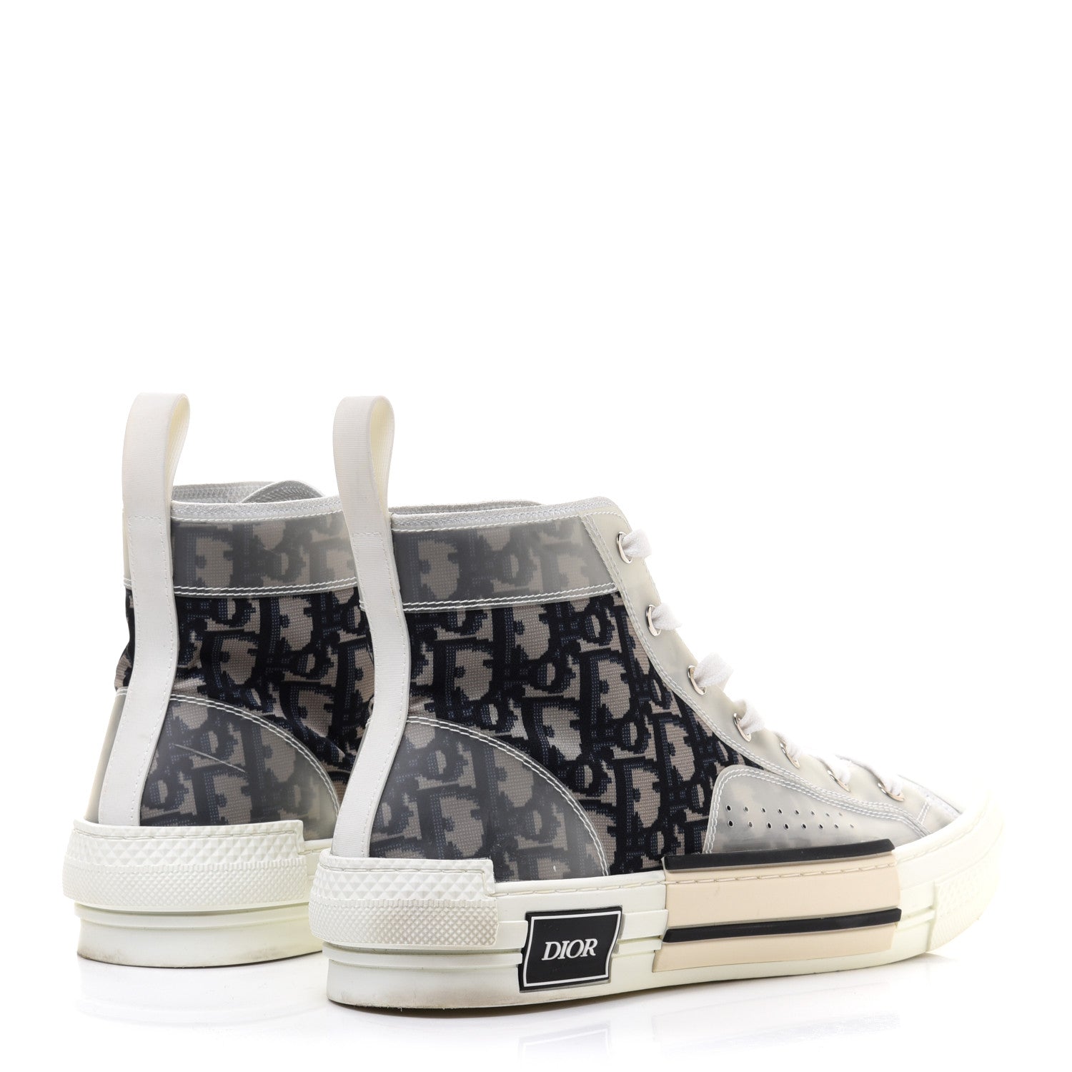 Christian Dior Technical Canvas Oblique Pixel Mens B23 High Top Sneakers 42 White 4 of 9