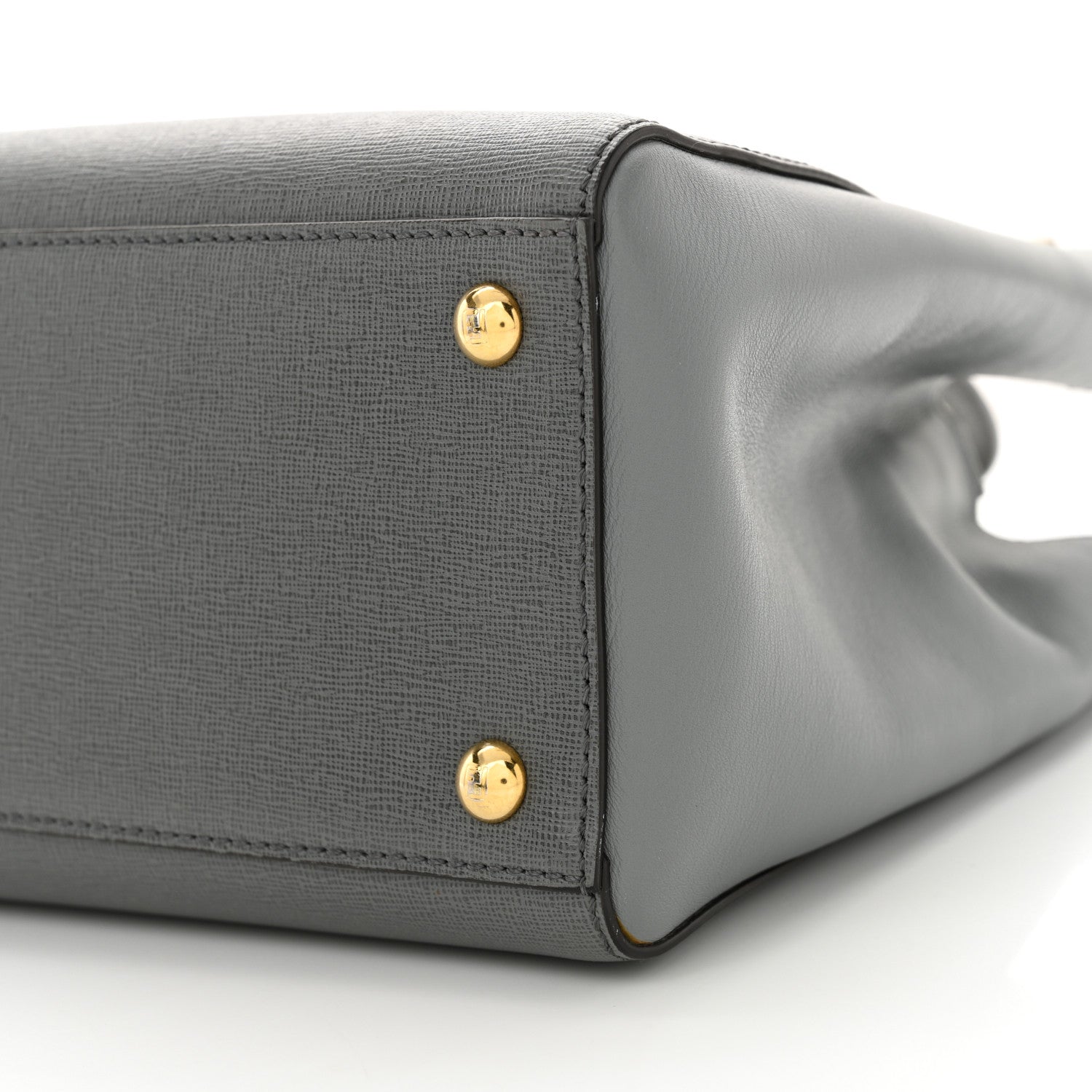 Fendi Vitello Elite Petite 2Jours Tote Grigio Grigio Chiaro 9 of 12