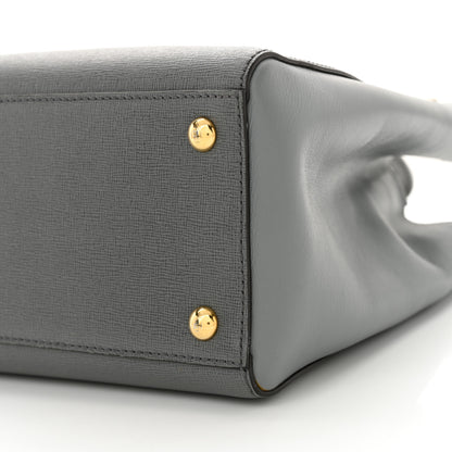 Fendi Vitello Elite Petite 2Jours Tote Grigio Grigio Chiaro 9 of 12