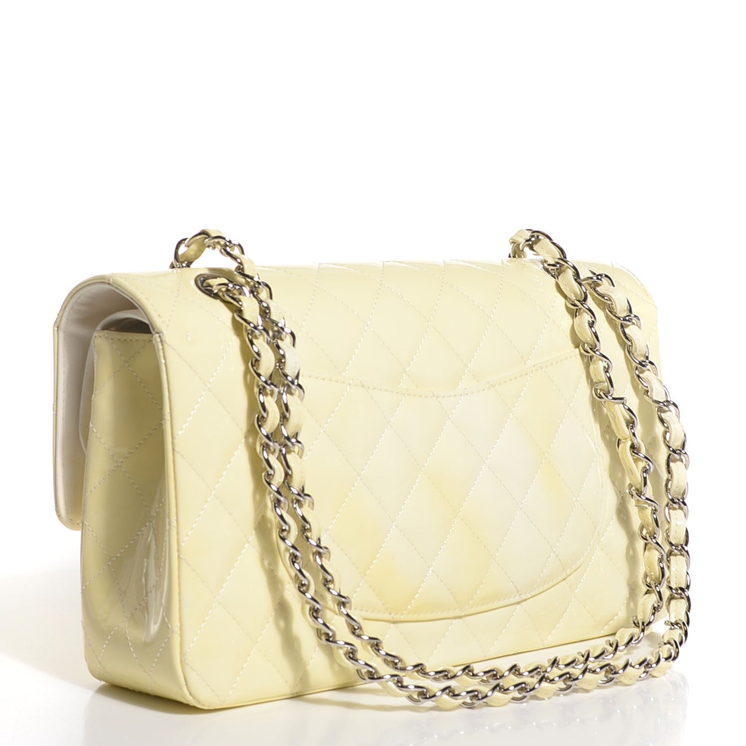 Chanel Patent Quilted Medium Double Flap White 3 of 8
