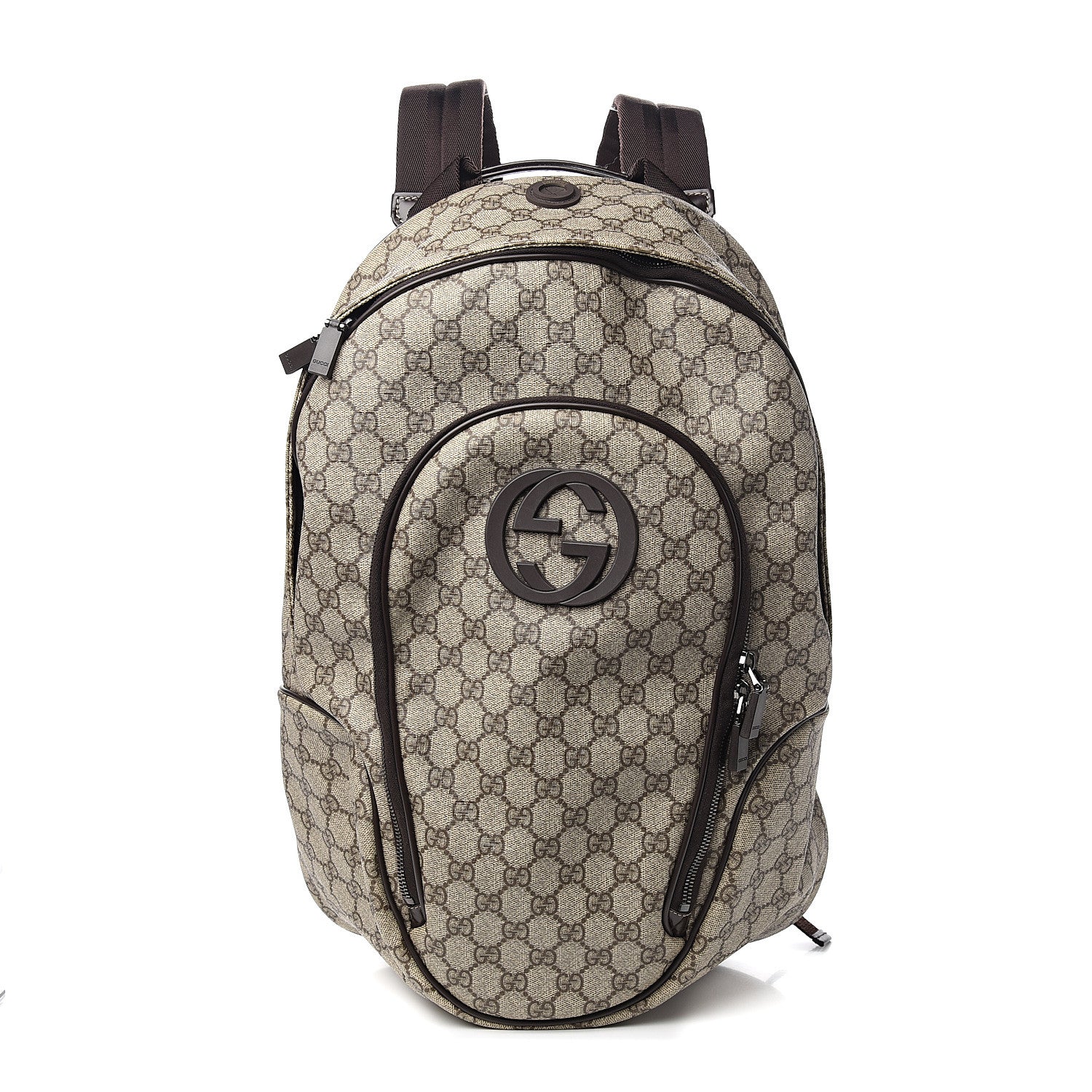 Gucci GG Plus Monogram Interlocking G Medium Backpack Dark Brown 1 of 9