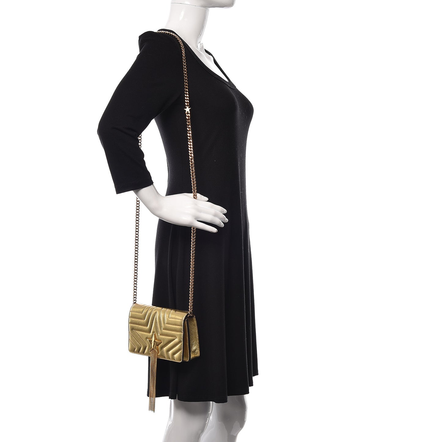 Metallic Alter Nappa Star Small Flap Shoulder Bag Gold