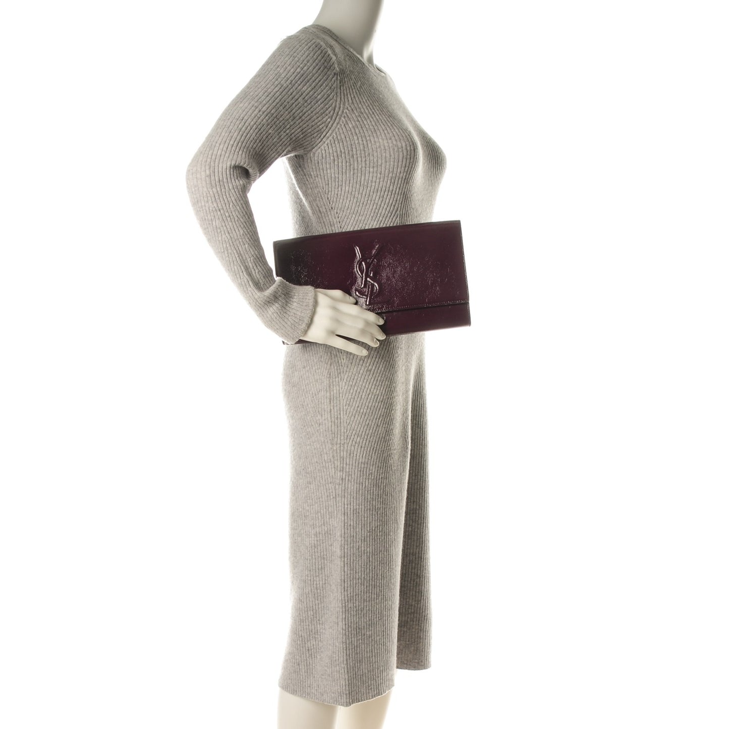 Textured Patent Monogram Large Belle De Jour Clutch Purple