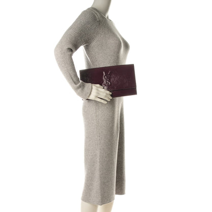 Saint Laurent Textured Patent Monogram Large Belle De Jour Clutch Purple 2 of 7