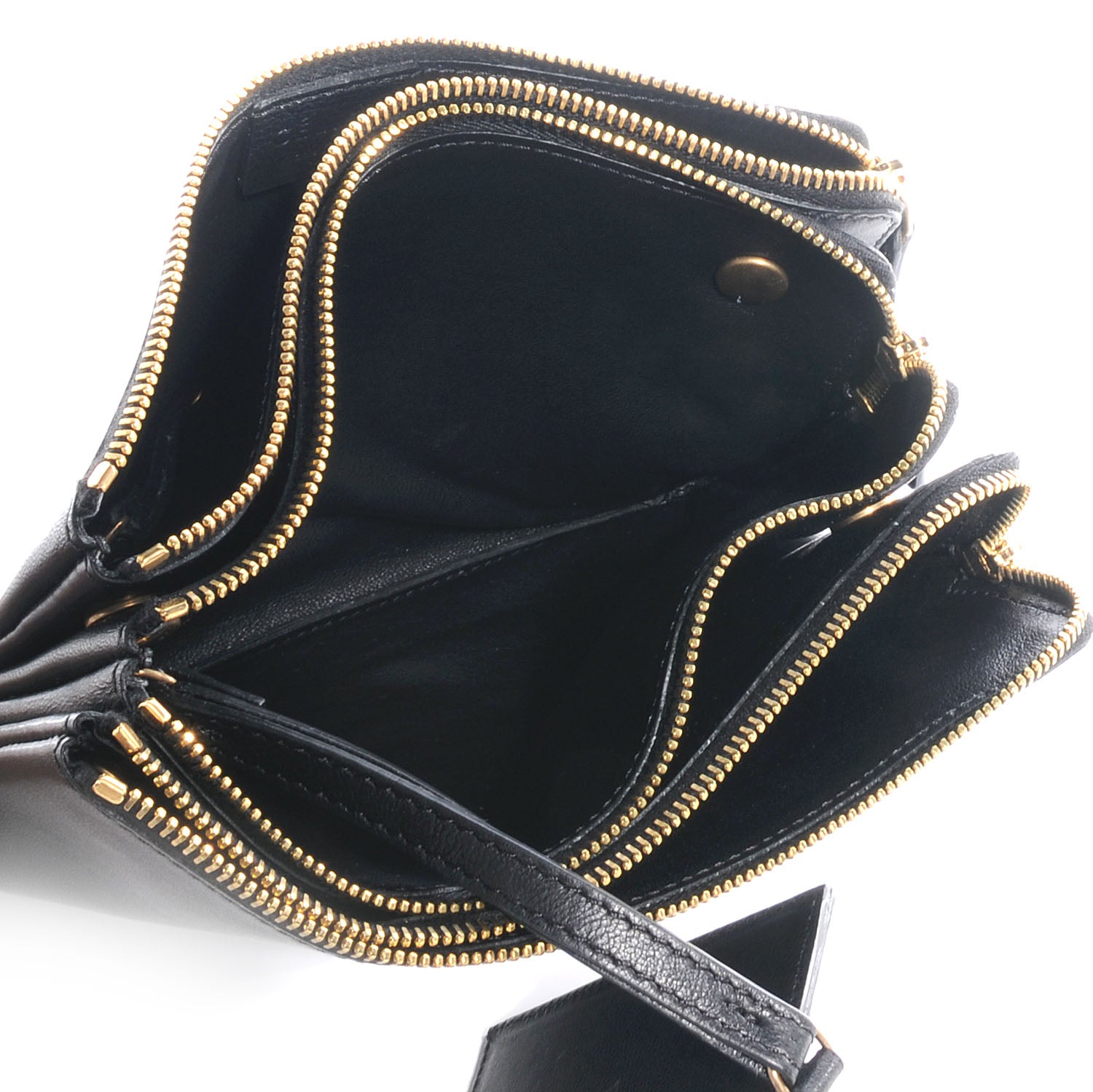 Celine Leather Solo Large Trio Cosmetic Pouch Black 6 of 9