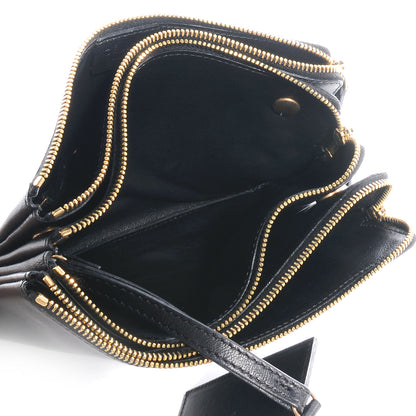 Celine Leather Solo Large Trio Cosmetic Pouch Black 6 of 9