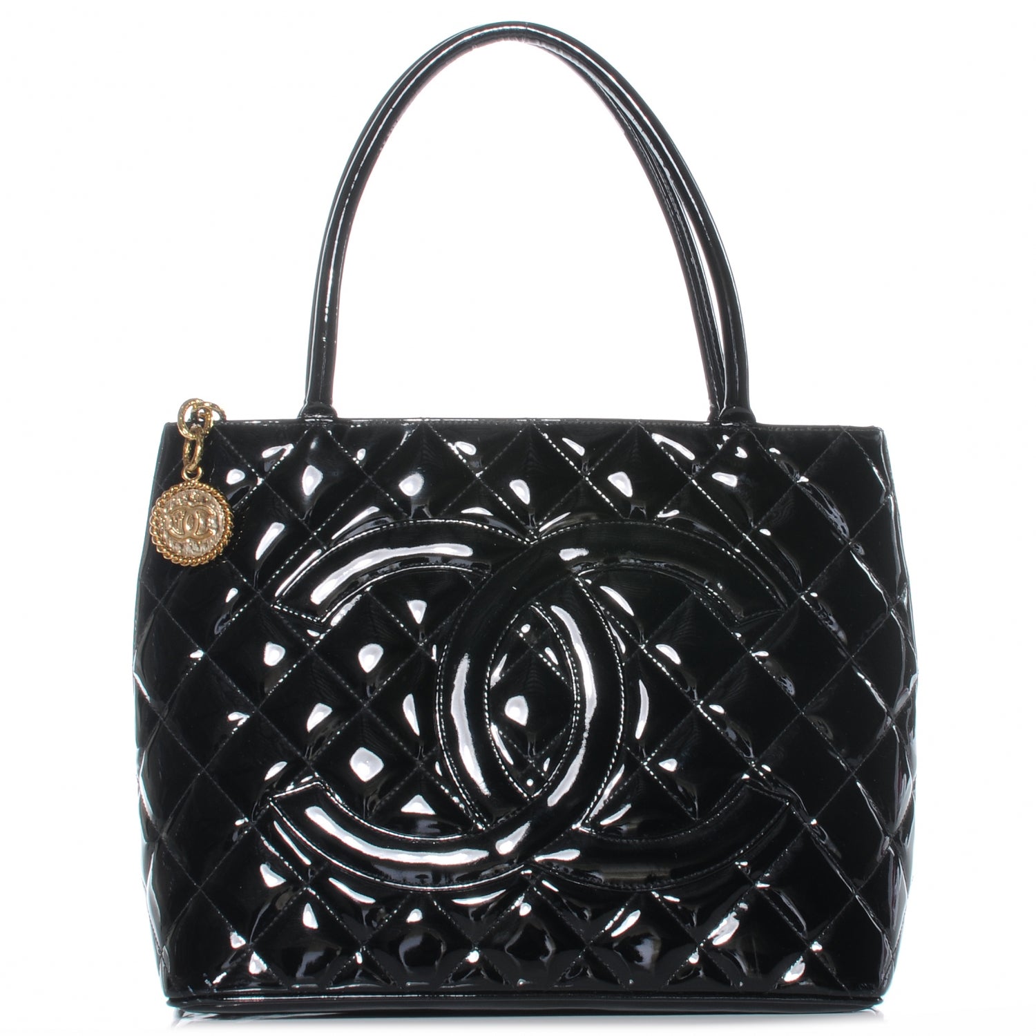 Chanel Patent Medallion Tote Black 1 of 8