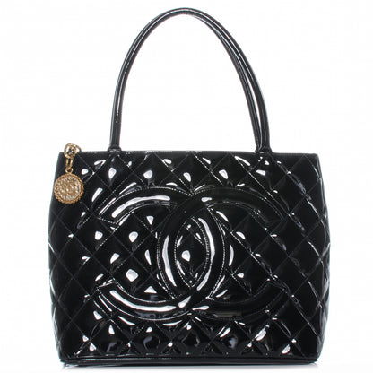 Chanel Patent Medallion Tote Black 1 of 8