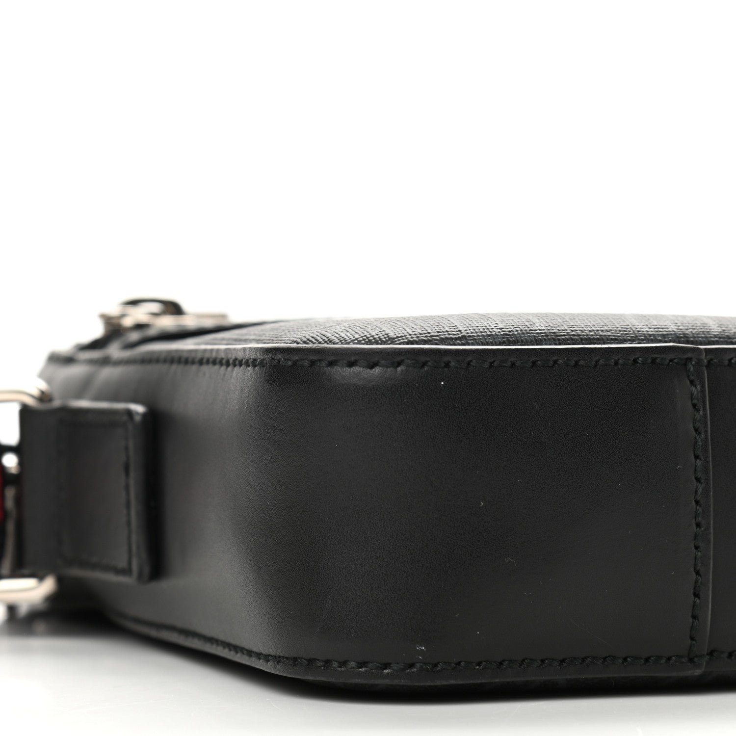 Gucci GG Supreme Monogram Appia Calfskin Web Small Camera Messenger Bag Black Grey 9 of 14
