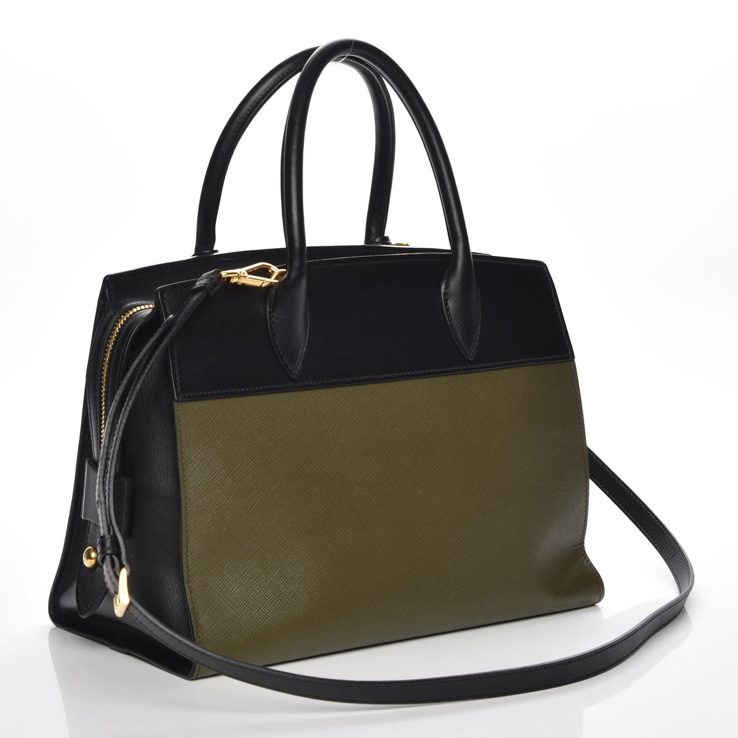 Saffiano City Calf Medium Esplanade Tote Militare Black