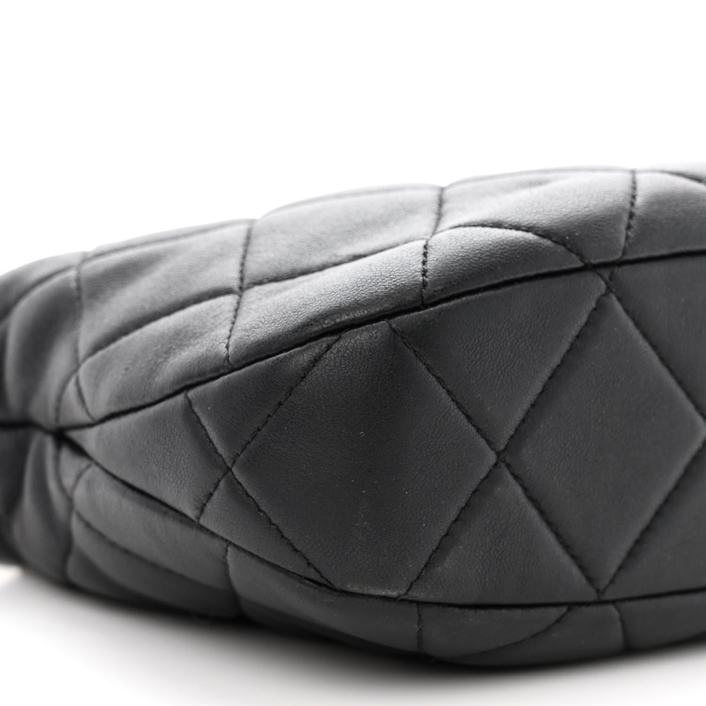 Lambskin Quilted CC Chain Hobo Black