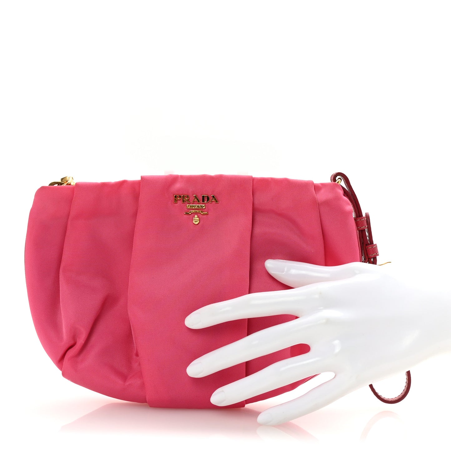 Tessuto Nylon Wristlet Clutch Fuxia