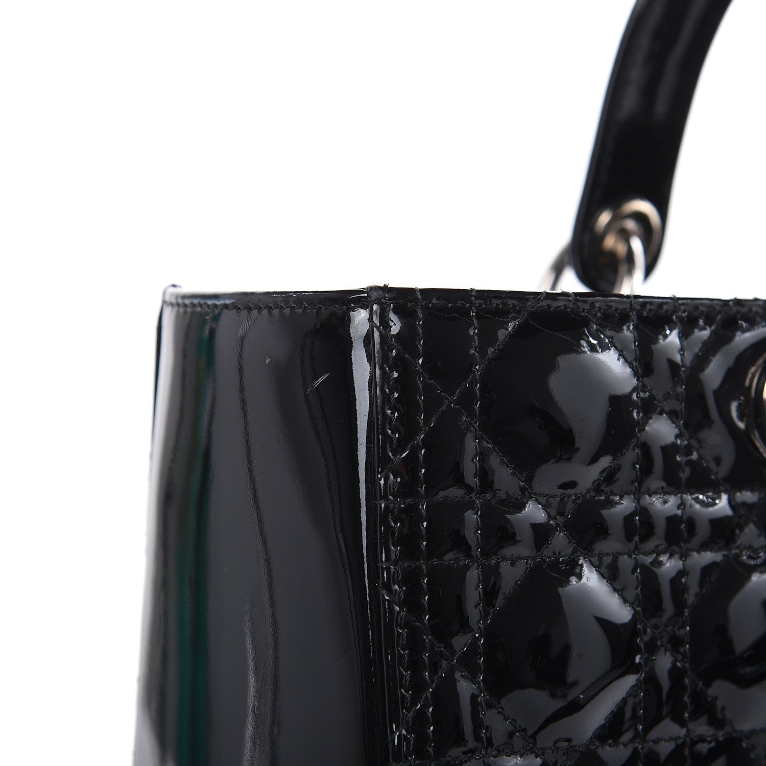 Christian Dior Patent Cannage Large Lady Dior Black 13 of 15