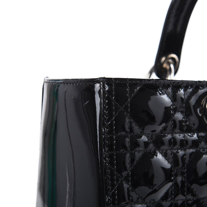 Christian Dior Patent Cannage Large Lady Dior Black 13 of 15