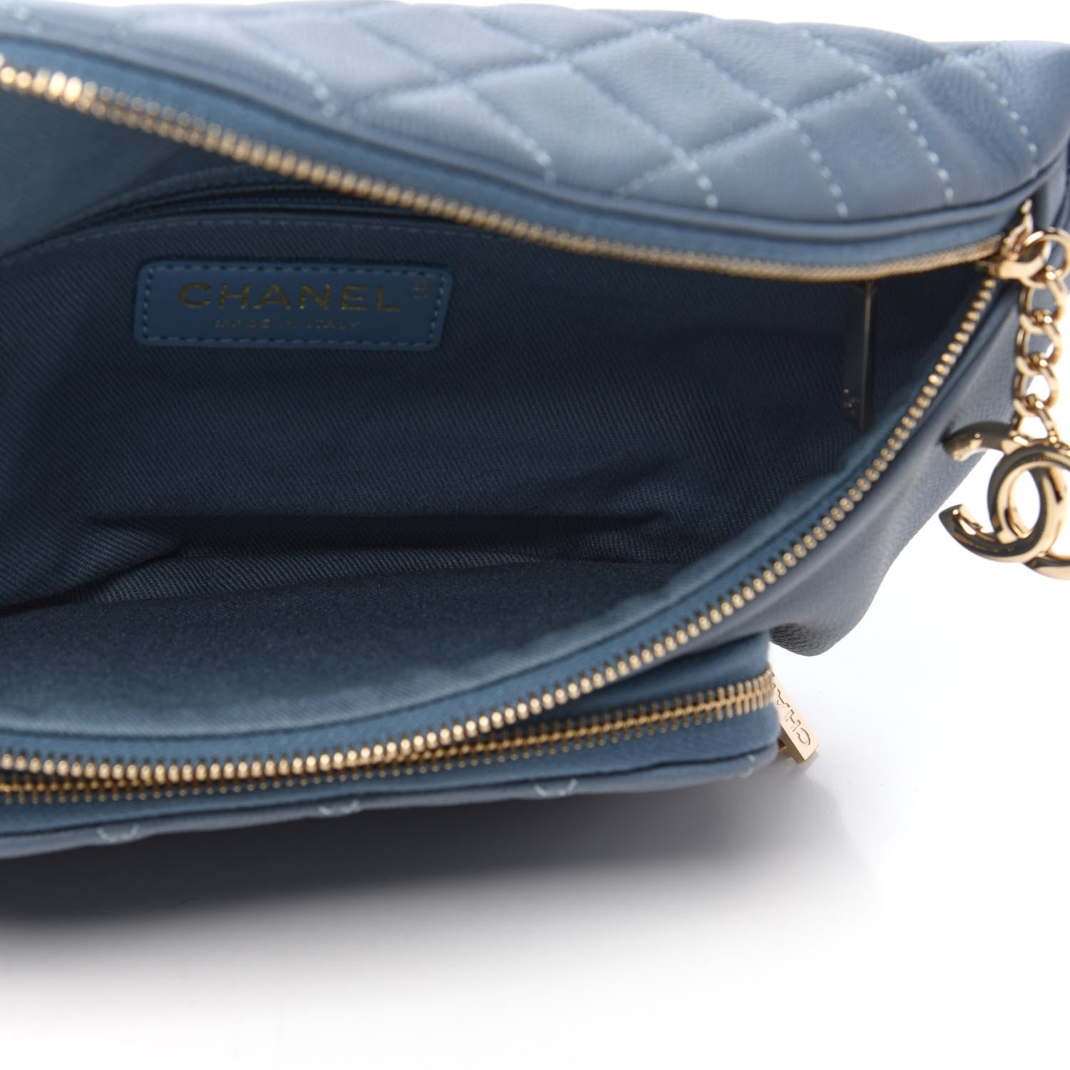 Chanel Caviar Quilted Business Affinity Waist Bag Blue 5 of 11