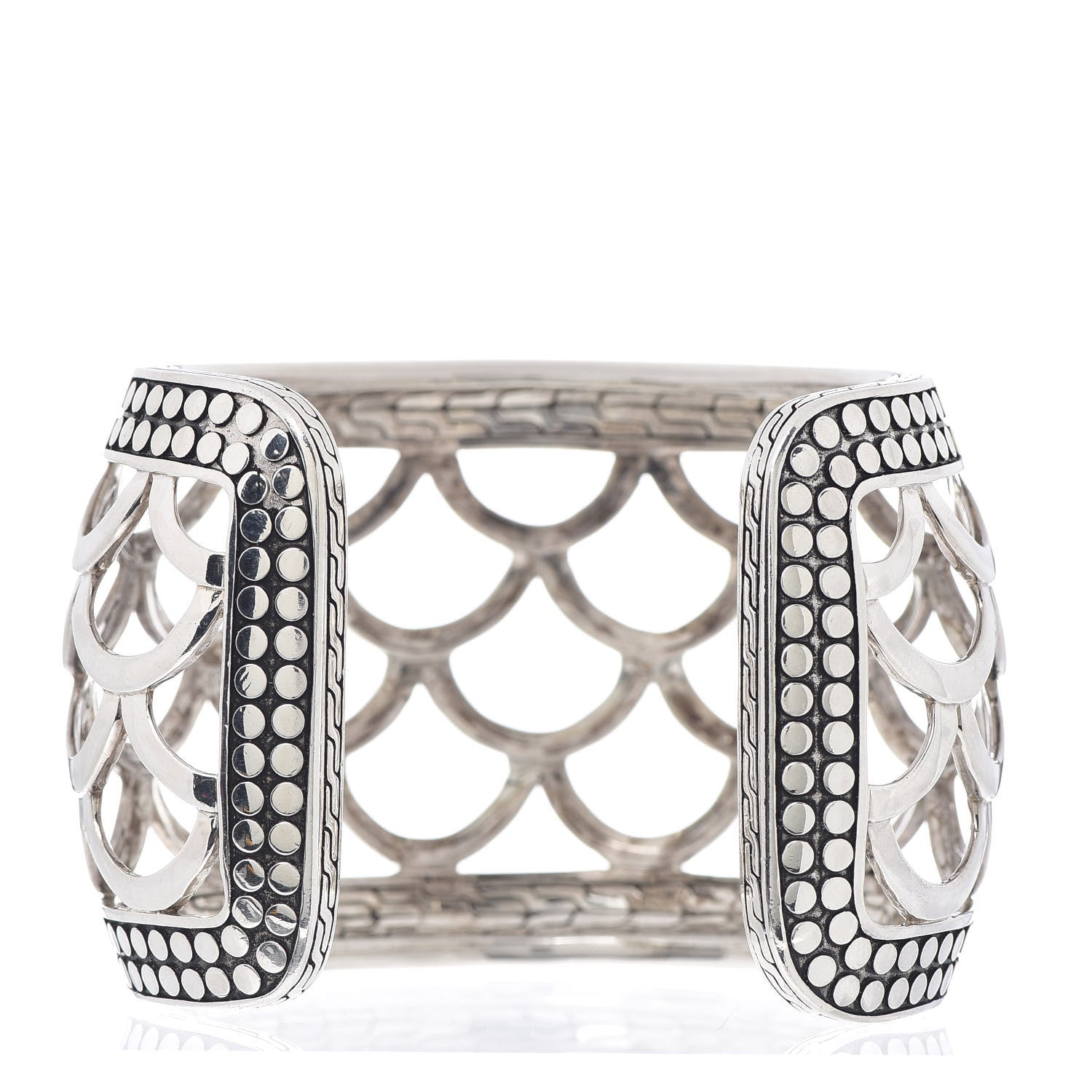 John Hardy Sterling Silver 18K Yellow Gold Naga Scaled Wide Cuff Bracelet 3 of 4