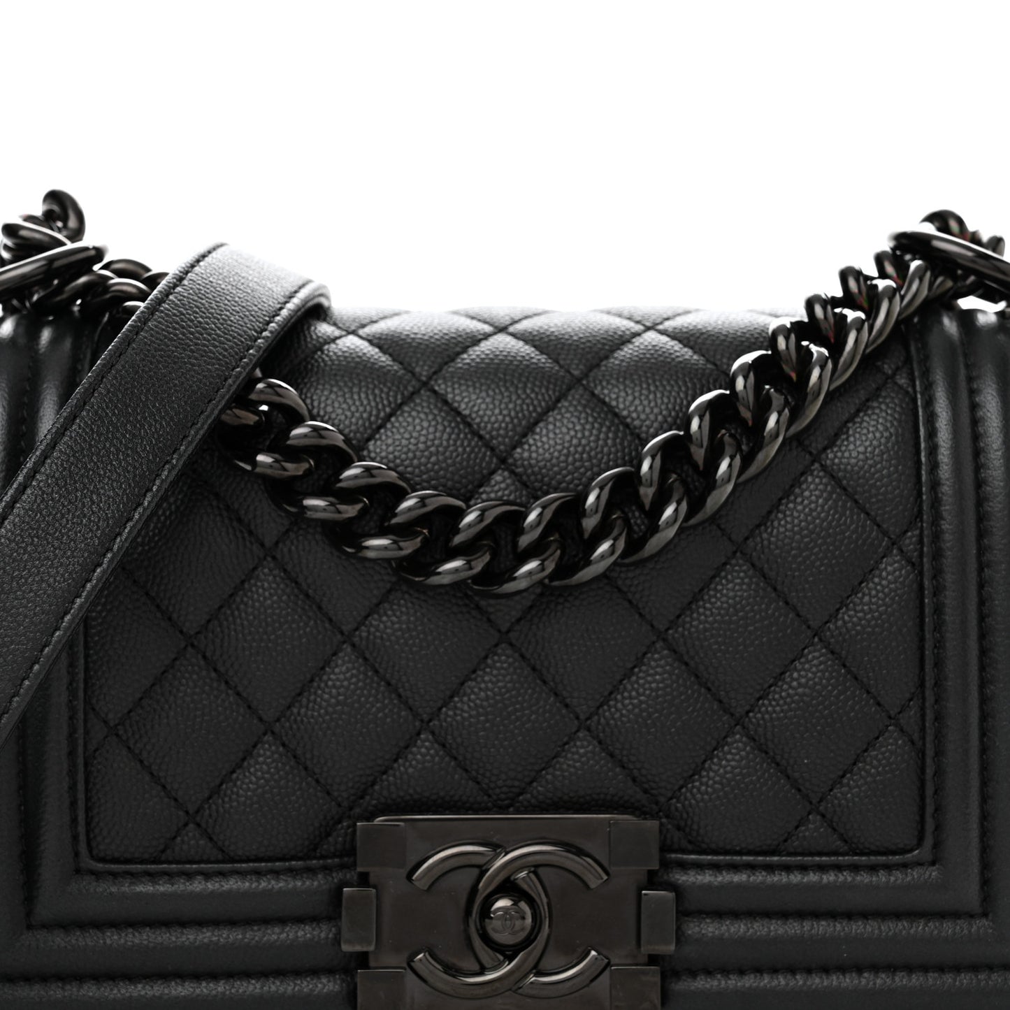 Caviar Quilted Small Boy Flap So Black