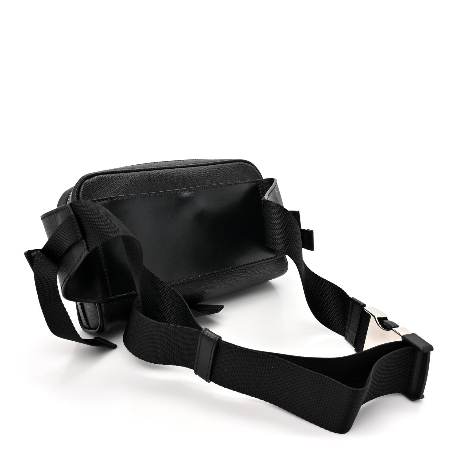 Prada Saffiano Travel Brique Belt Bag Black Blue 3 of 10