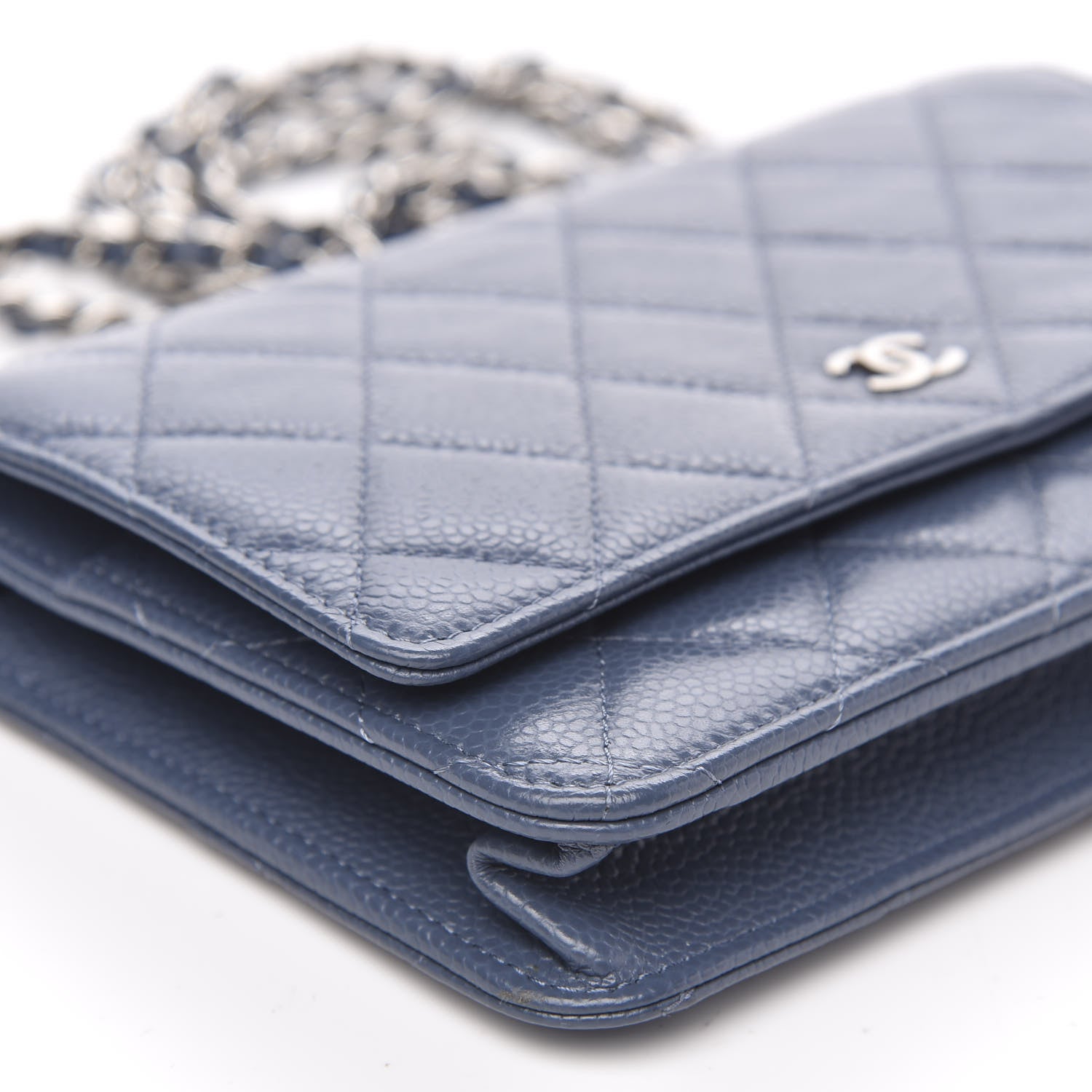 Chanel Caviar Quilted Wallet On Chain WOC Blue 9 of 11